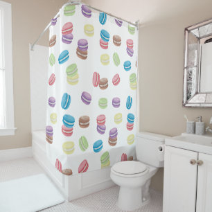 Rideaux De Douche Aquarelle Pastel colorée Macarons français