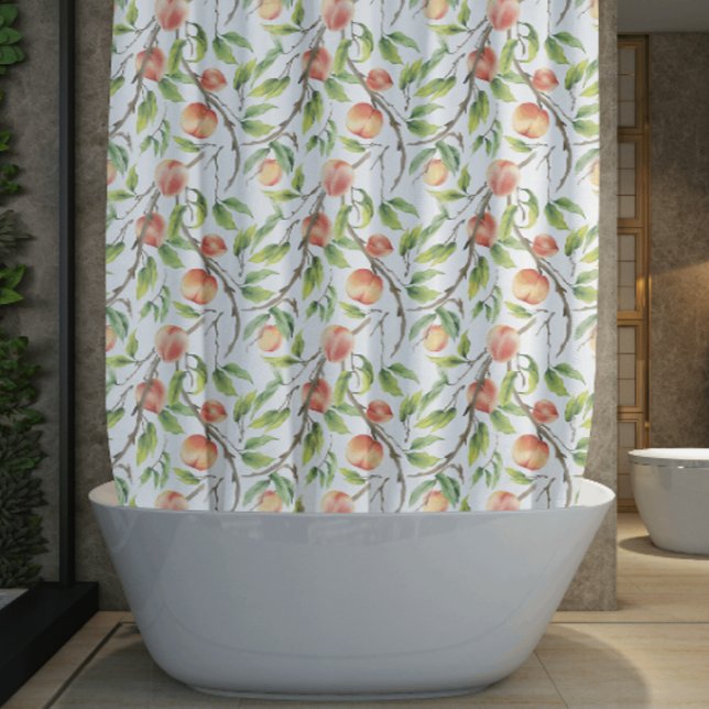 Rideaux De Douche Aquarelle - Pêche fraîche (Créateur téléchargé)