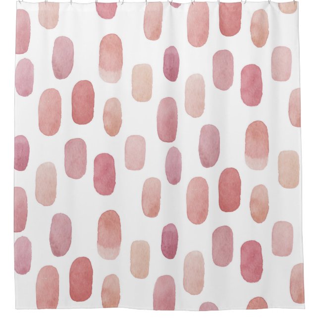 Rideaux De Douche Aquarelle rose brosse trait. Motif mignon moderne (Devant)