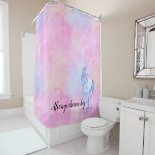 Rideaux De Douche Aquarelle rose Purple Unicorne