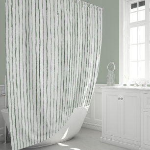 Rideaux De Douche Aquarelle Sage Blanc Peint Décor De Plage En Rayur