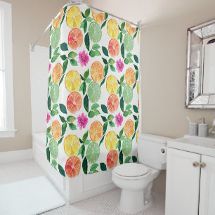 Rideaux De Douche Aquarelle végétale des agrumes