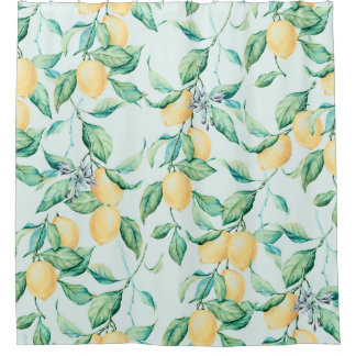 Rideaux De Douche Aquarelle verte citron : Romance sans couture