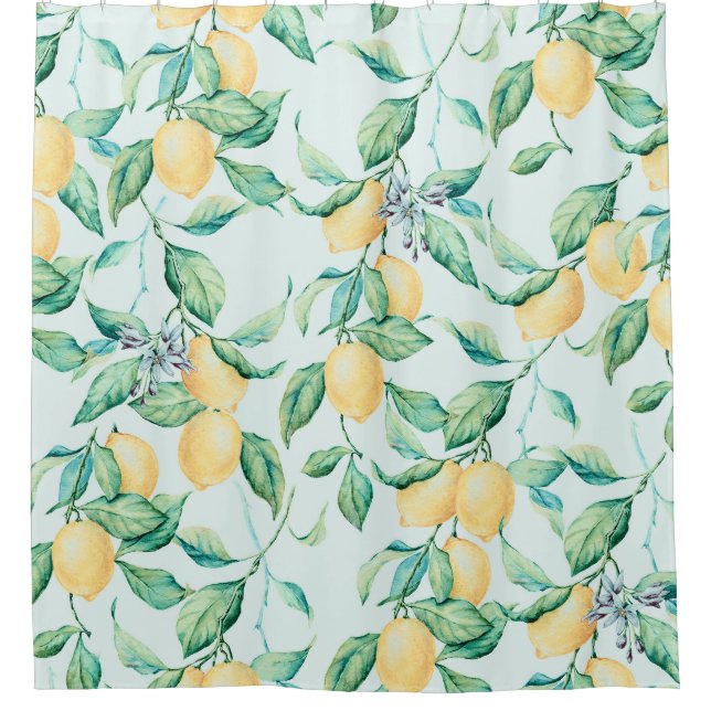 Rideaux De Douche Aquarelle verte citron : Romance sans couture (Devant)