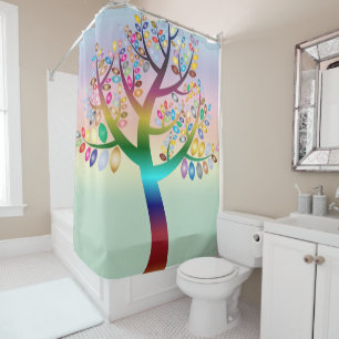 Rideaux De Douche Arbre arc-en-ciel prismatique décoratif personnali