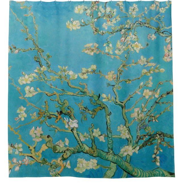 Rideaux De Douche Arbre d'amande en fleurs par Van Gogh (Devant)