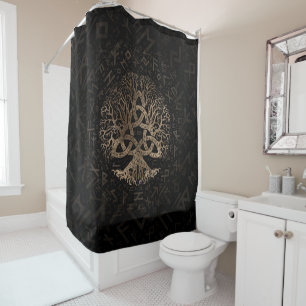 Rideaux De Douche Arbre de la vie avec Triquetra sur le motif de