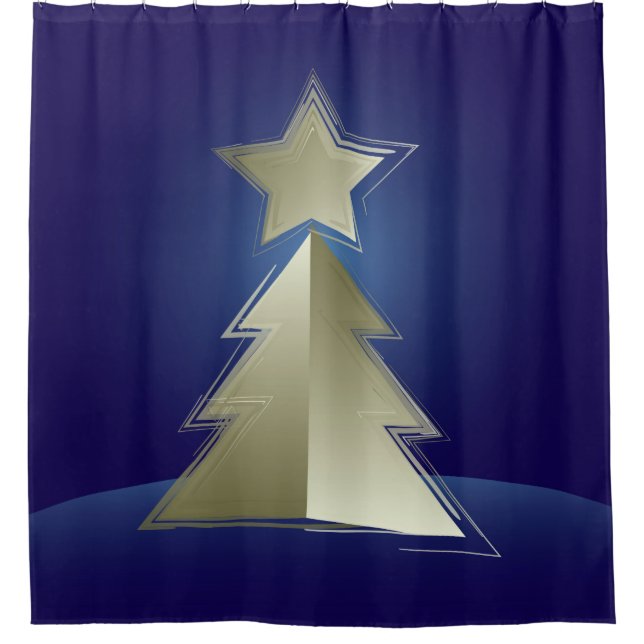 Rideaux De Douche Arbre de Noël doré (Devant)