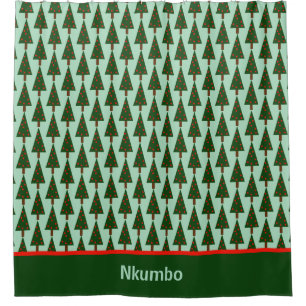 Rideaux De Douche Arbre de Noël rétro simple avec bordure inférieure