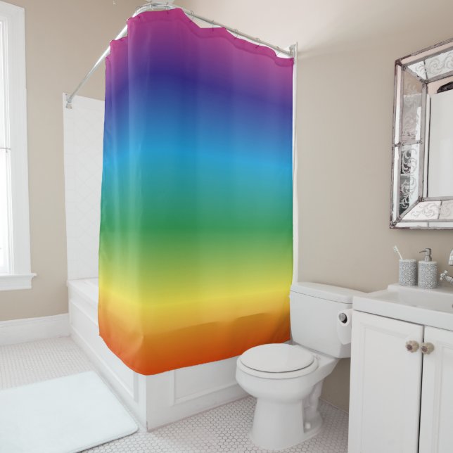 Rideaux De Douche Arc-en-ciel profondément (En situation)