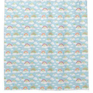 Rideaux De Douche Arcs-en-ciel colorés et nuages