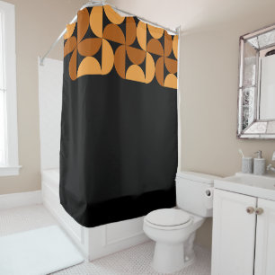 Rideaux De Douche Argile brûlée moderne du milieu du siècle et Mocha