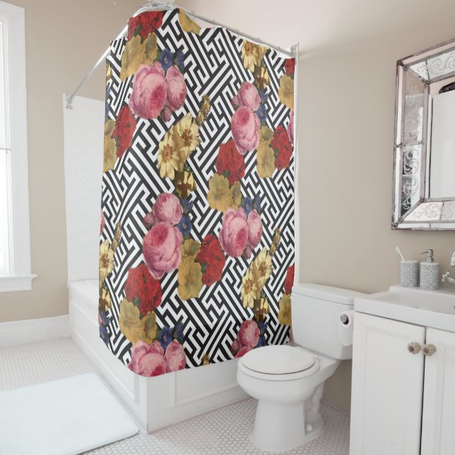Rideaux De Douche Argos floral (En situation)