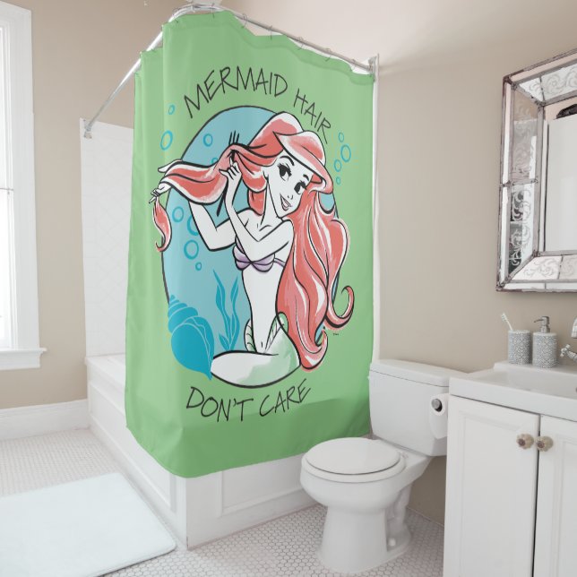 Rideaux De Douche Ariel Mermaid Hair s'en fiche (En situation)