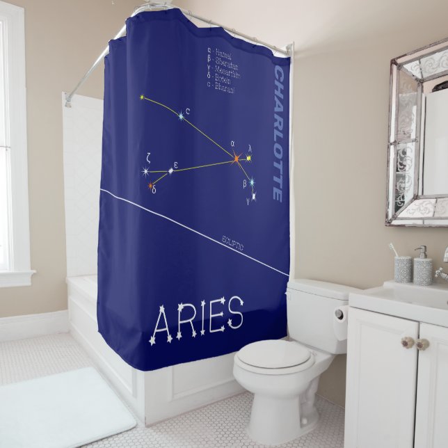 Rideaux De Douche Aries de Zodiac Constellation (En situation)