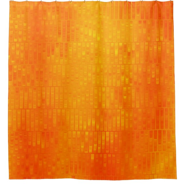 Rideaux De Douche Arrière - plan abstrait en mosaïque orange brillan (Devant)