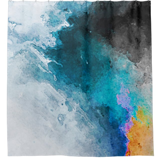Rideaux De Douche Arrière - plan de papier aquarelle. Illu peint Abs (Devant)