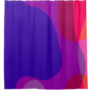 Rideaux De Douche Art Abstrait 4897 - Rose violet orange jaune