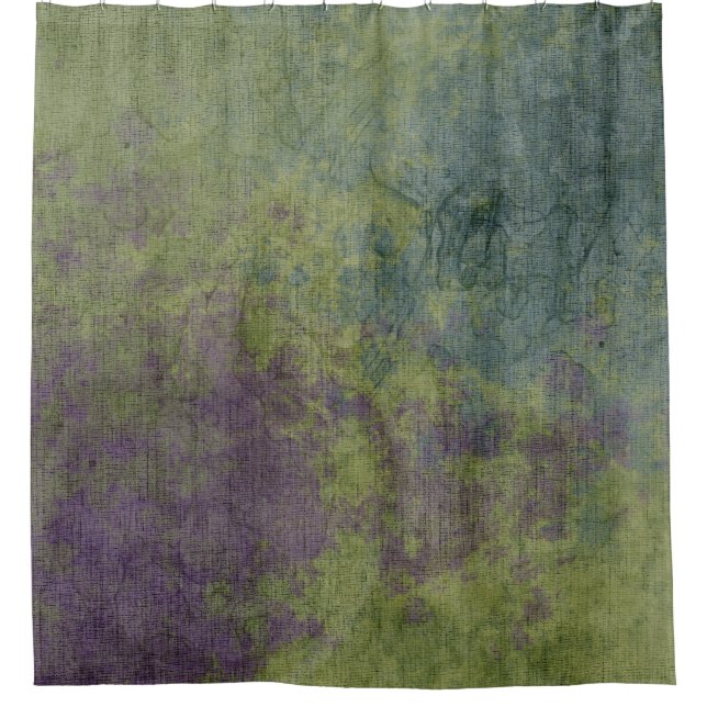 Rideaux De Douche Art Abstrait Bleu pourpre Moderne (Devant)