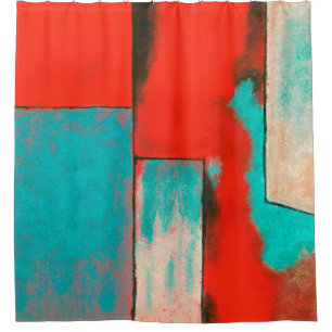 Rideaux De Douche Art abstrait d'expressioniste peignant la