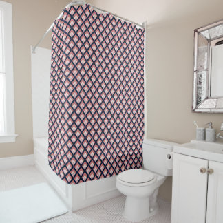 Rideaux De Douche Art déco dans Navy Blue and Pink