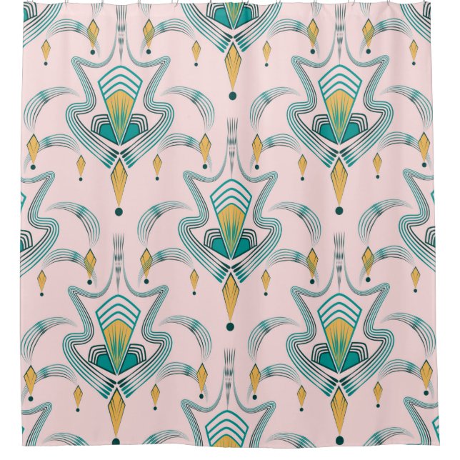 Rideaux De Douche Art deco modern pattern graphic ornament. Abstract (Devant)