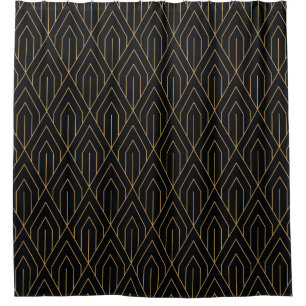 Rideaux De Douche Art Déco : papier peint géométrique vintage.