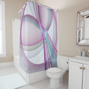 Rideaux De Douche Art fractal abstrait coloré en mouvement moderne