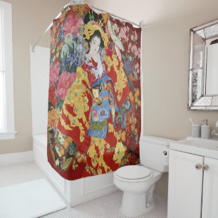 Rideaux De Douche Art Geisha japonais 