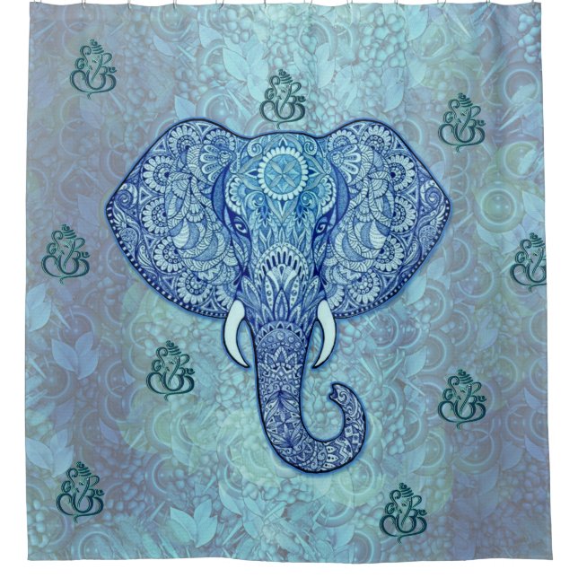 Rideaux De Douche Art indien lord-Ganesh-Elephant (Devant)