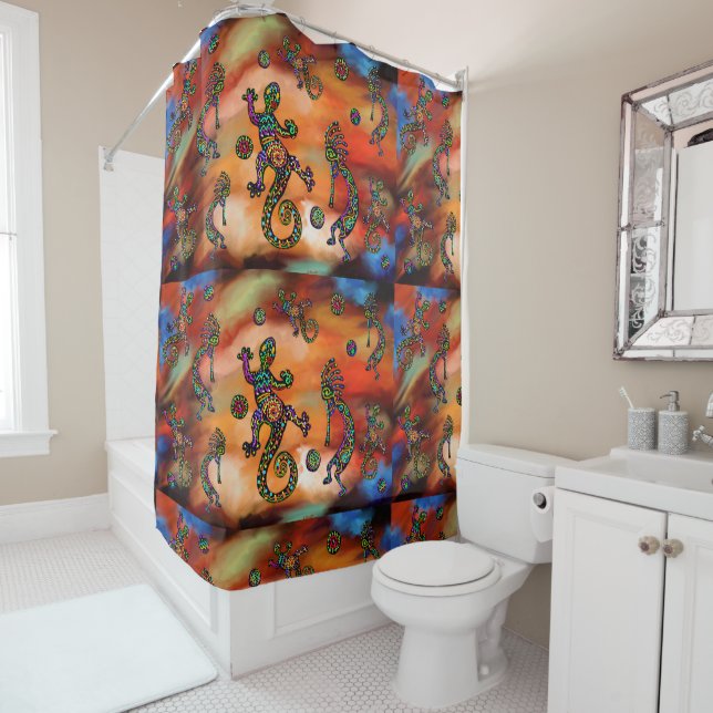 Rideaux De Douche Art Kokopelli (En situation)