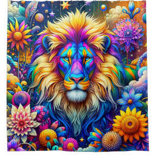 Rideaux De Douche Art Lion coloré