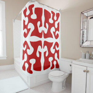 Rideaux De Douche Art moderne en forme rouge Abstrait