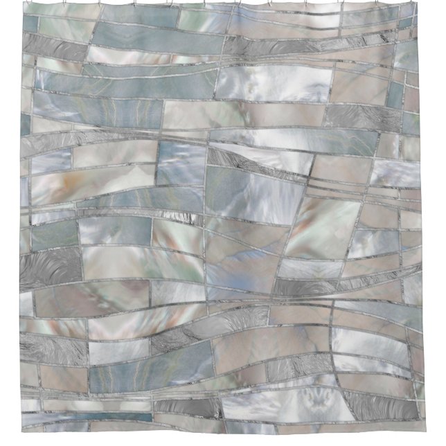Rideaux De Douche Art Mosaic Waves - Just Pearl (Devant)