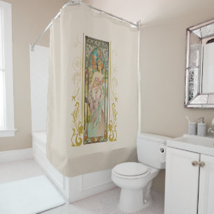 Rideaux De Douche Art Nouveau Alphonse Mucha - Réveil matinal