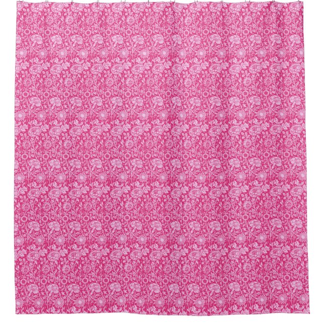 Rideaux De Douche Art Nouveau Carnation Damask, Fuchsia rose (Devant)