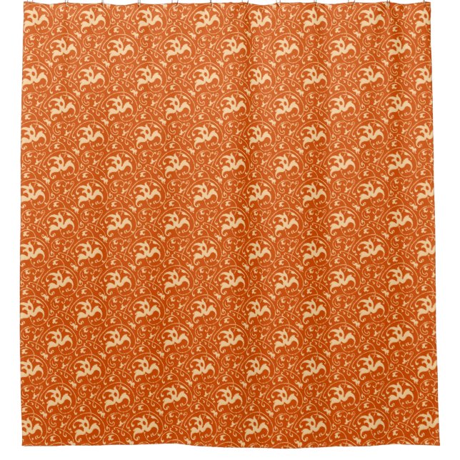 Rideaux De Douche Art Nouveau Ikat - Mandarin Orange (Devant)