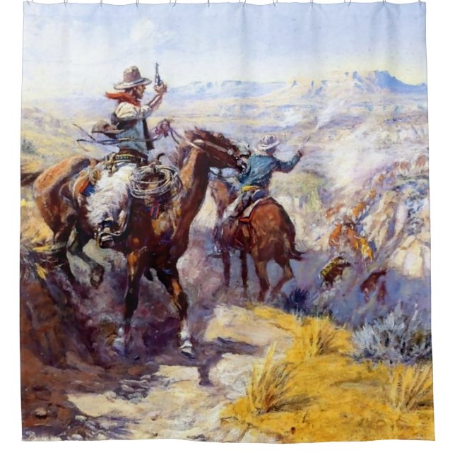 Rideaux De Douche Art occidental de Charles M Russel (Devant)