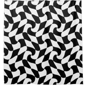 Rideaux De Douche art optique noir et blanc