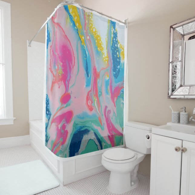 Rideaux De Douche art original "ballet d'eau" (En situation)