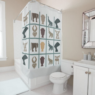 Rideaux De Douche art tribal africain Abstrait