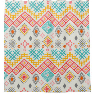 Rideaux De Douche Art tribal : imprimé géométrique boho.