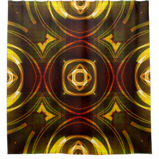 Rideaux De Douche art vintage géométrique motif ornemental abstrait,