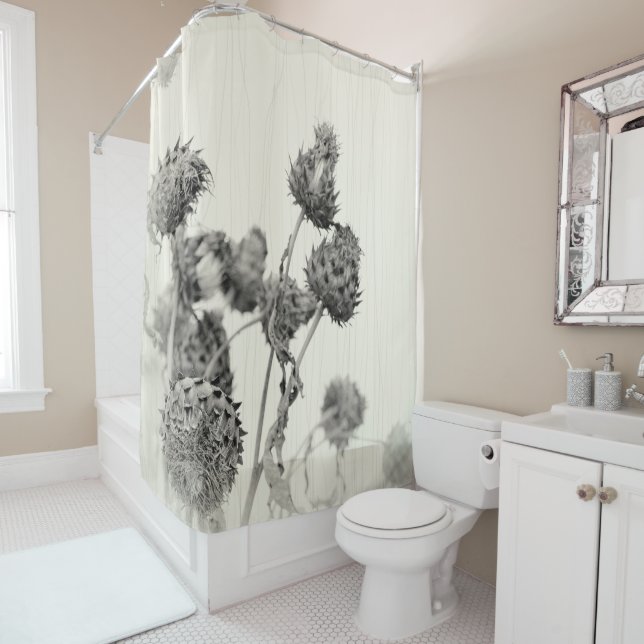 Rideaux De Douche Artichoke séché Plantes Soft Monochrome Crème (En situation)