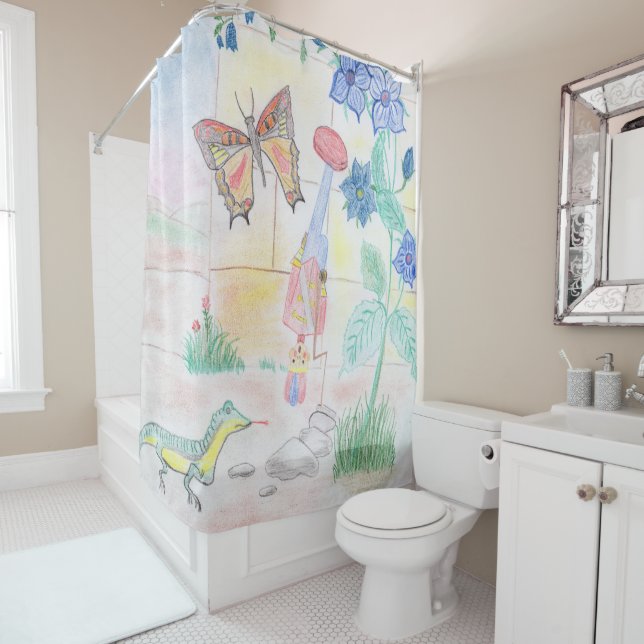Rideaux De Douche Artisanat sur mesure pour les enfants, jouet pour  (En situation)