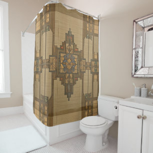 Rideaux De Douche Arts & Crafts de style Craftsman et Mission florau