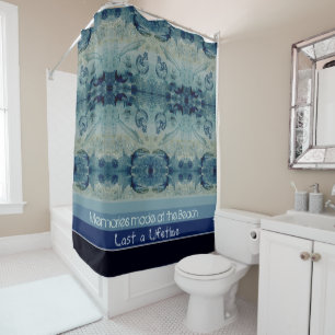 Rideaux De Douche Artsy bleu sable vert couleur côtière personnalisé