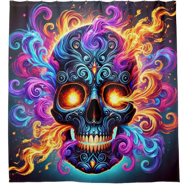 Rideaux De Douche Artsy Skull (Devant)