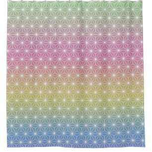 Rideaux De Douche Asanoha japonais traditionnel Pascal pastel Arc-en