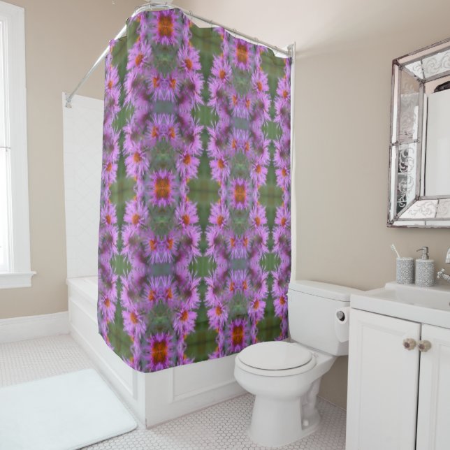 Rideaux De Douche Asters roses sauvages (En situation)